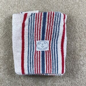 Vintage‎ 90s Ralph Lauren RL67 Striped Cotton Bath Towel Red Blue Nautical Beach